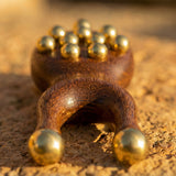 Wooden Facial Massage Tool with Brass Beads
