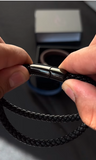 Men's Leather Bracelet with Magnetic Lock