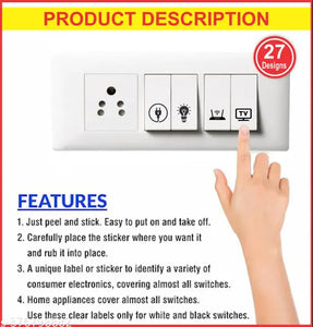 Switch Sticker For for Electric Board Appliances- Pack of 10 With 300 Different Elements