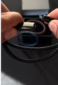 Men's Leather Bracelet with Magnetic Lock