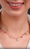 silver rose tuton & Water Drop necklace