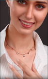 silver rose tuton & Water Drop necklace